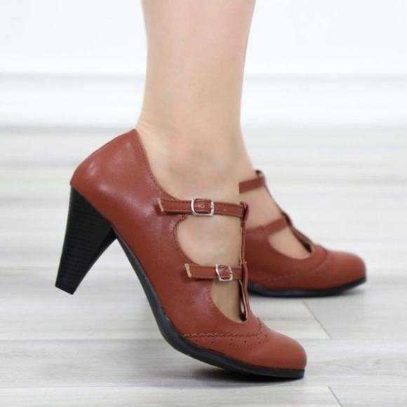 Vintage Style Oxford Heels Rockabilly - Picture 6 of 11